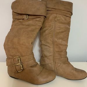Brown knee boots